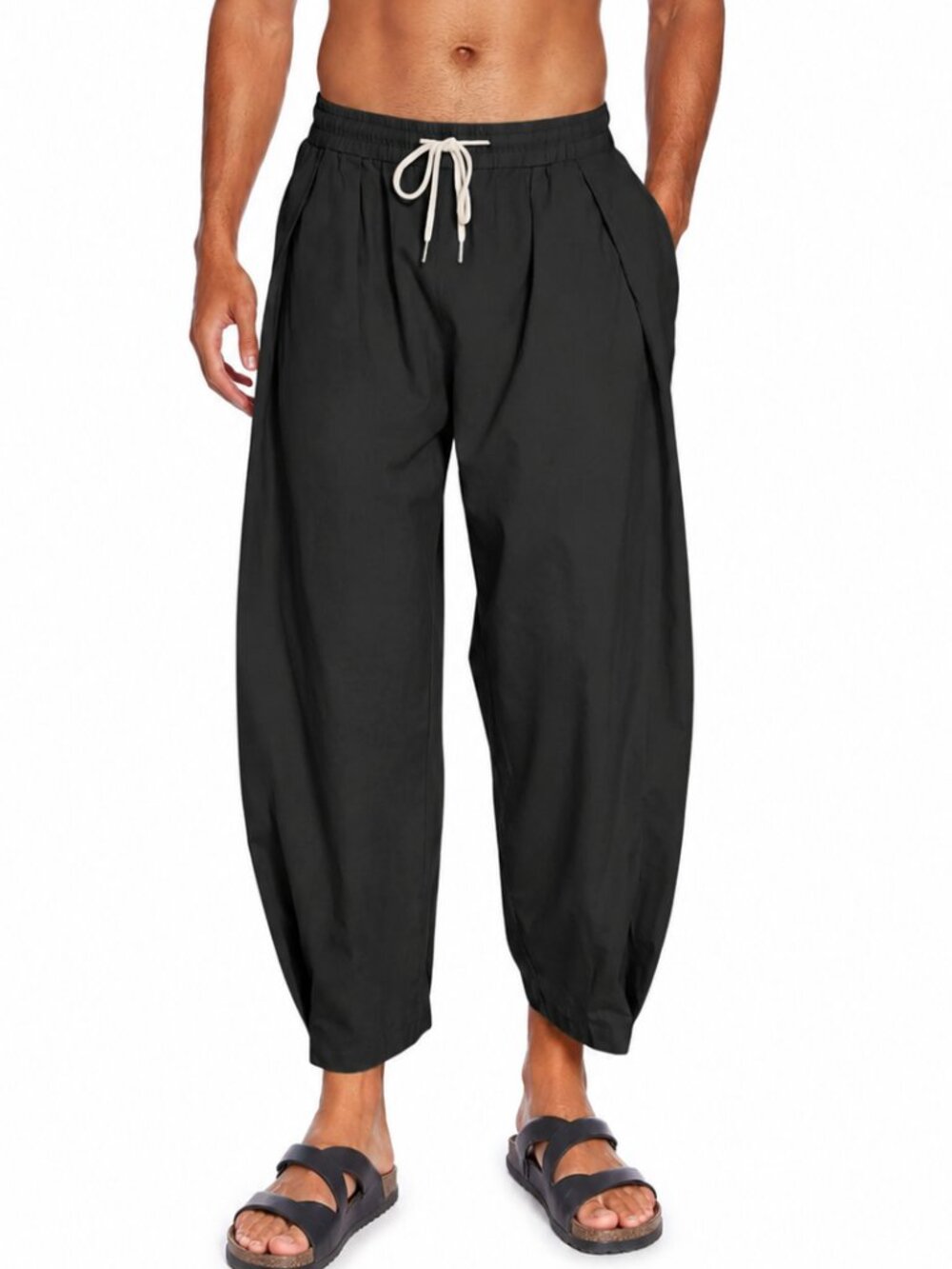 COOFANDY Men's Black Casual Harem Pants - Size Large - NWT